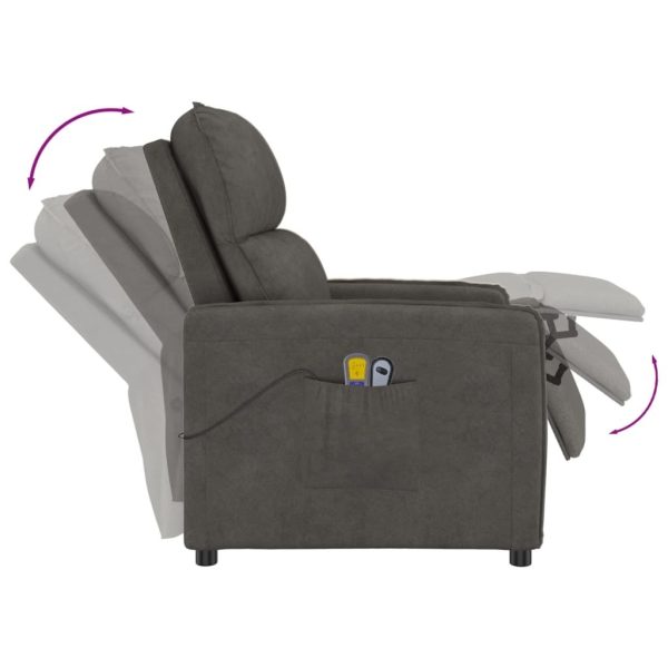 Stand up Massage Chair Dark Grey Microfiber Fabric