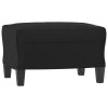 Fairmont Sofa Chair with Footstool Black 60 cm Faux Leather