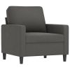 Allentown Sofa Chair with Footstool Dark Grey 60 cm Velvet