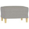 Highlands Sofa Chair with Footstool Light Grey 60 cm Fabric