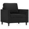 Shakopee Sofa Chair with Footstool Black 60 cm Faux Leather