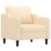 Seacombe Sofa Chair with Footstool Cream 60 cm Fabric