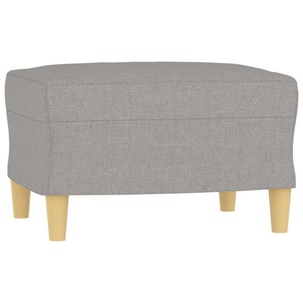 Hewitt Sofa Chair with Footstool Light Grey 60 cm Fabric