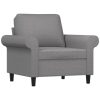 Escondido Sofa Chair with Footstool Light Grey 60 cm Fabric