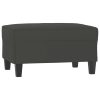 Prescot 3-Seater Sofa with Footstool Dark Grey 210 cm Microfibre Fabric