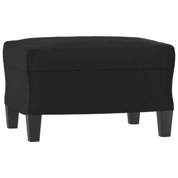Dorridge Sofa Chair with Footstool Black 60 cm Faux Leather