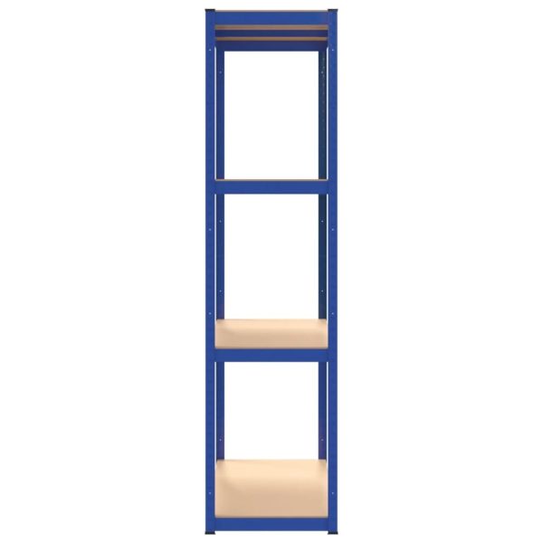 4-Layer Shelves 4 pcs Blue Steel&Engineered Wood
