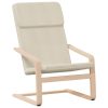 Relaxing Chair with Footstool Cream Fabric