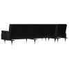 L-shaped Sofa Bed Black 271x140x70 cm Velvet
