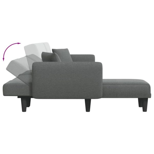 L-shaped Sofa Bed Dark Grey 275x140x70 cm Fabric