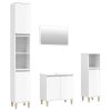 4 Piece Bathroom Furniture Set High Gloss White Engineered Wood