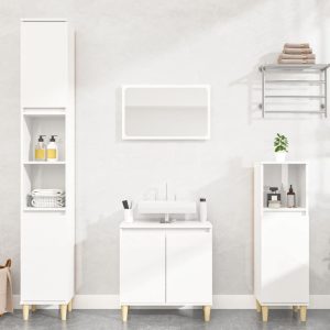 4 Piece Bathroom Furniture Set Engineered Wood