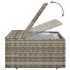 Garden Footrest with Cushion Grey 55x55x30 cm Poly Rattan