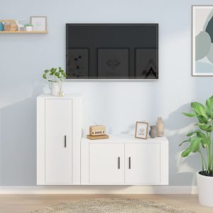 2 Piece TV Cabinet Set Engineered Wood