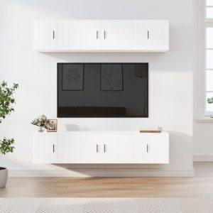 6 Piece TV Cabinet Set Engineered Wood