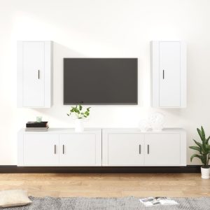 4 Piece TV Cabinet Set Engineered Wood