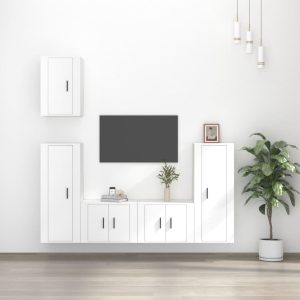 5 Piece TV Cabinet Set Engineered Wood