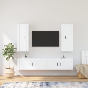 4 Piece TV Cabinet Set Engineered Wood