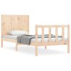 Bed Frame with Headboard 92×187 cm Single Solid Wood