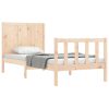 Bed Frame with Headboard 92×187 cm Single Solid Wood