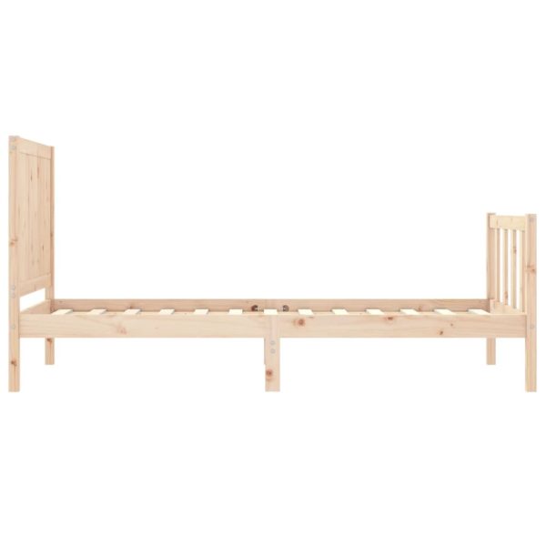 Bed Frame with Headboard 92×187 cm Single Solid Wood