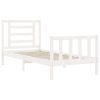 Bed Frame with Headboard White 92×187 cm Single Solid Wood
