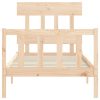 Bed Frame with Headboard 92×187 cm Single Solid Wood