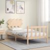 Bed Frame with Headboard 92×187 cm Single Solid Wood