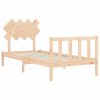 Bed Frame with Headboard 92×187 cm Single Solid Wood