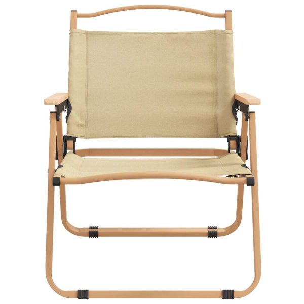 Camping Chairs 2 pcs Beige 54x43x59 cm Oxford Fabric