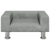 Kids Sofa Light Grey 50x40x26.5 cm Velvet