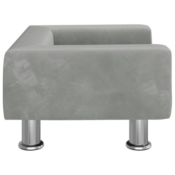 Kids Sofa Light Grey 50x40x26.5 cm Velvet