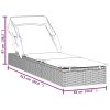 Sunbed with Foldable Roof Brown 213x63x97 cm Poly Rattan