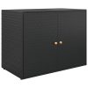 Garden Storage Cabinet Black 100×55.5×80 cm Poly Rattan