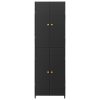 Garden Storage Cabinet Black 59x40x180 cm Poly Rattan