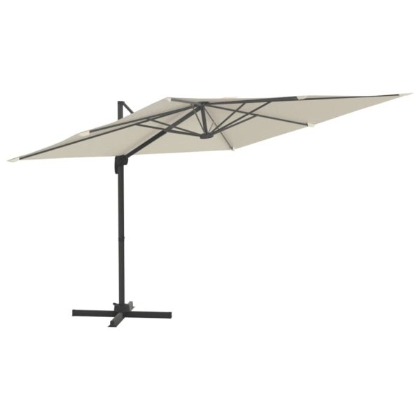 Cantilever Umbrella with Aluminium Pole Sand White 400×300 cm