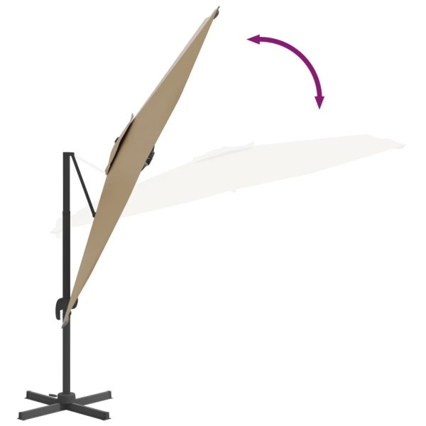 Cantilever Umbrella with Aluminium Pole Taupe 400×300 cm