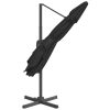 Cantilever Umbrella with Aluminium Pole Black 300×300 cm