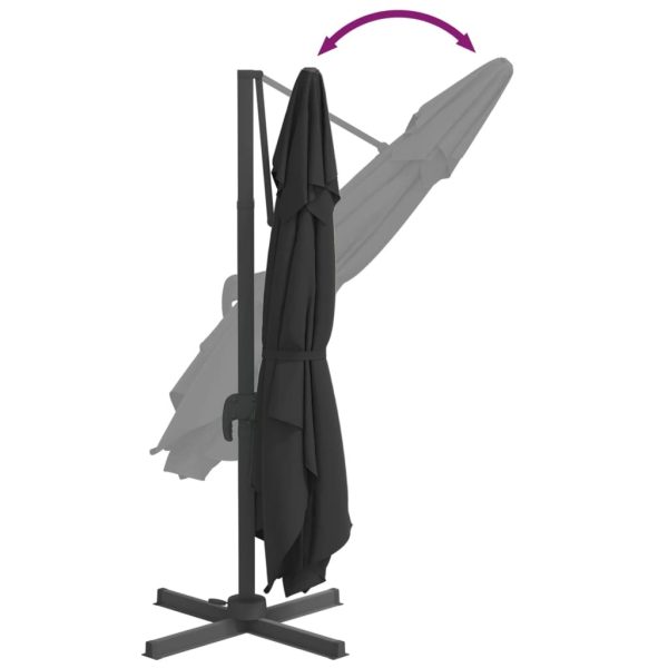 Cantilever Umbrella with Aluminium Pole Black 300×300 cm