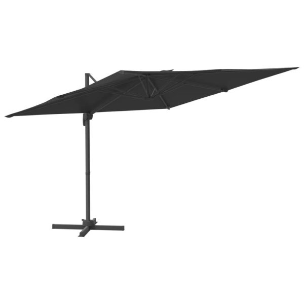 Cantilever Umbrella with Aluminium Pole Black 400×300 cm