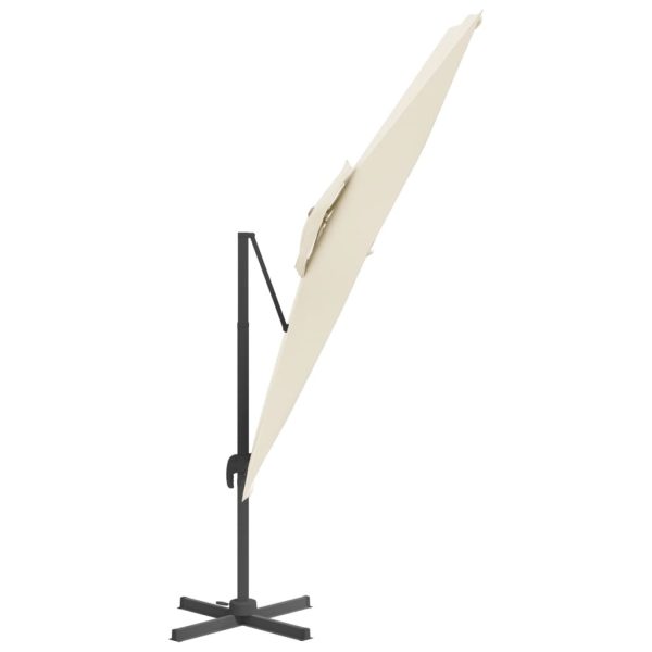 Double Top Cantilever Umbrella Sand White 300×300 cm
