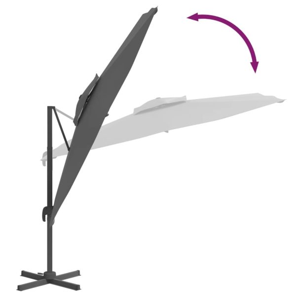 Double Top Cantilever Umbrella Anthracite 300×300 cm