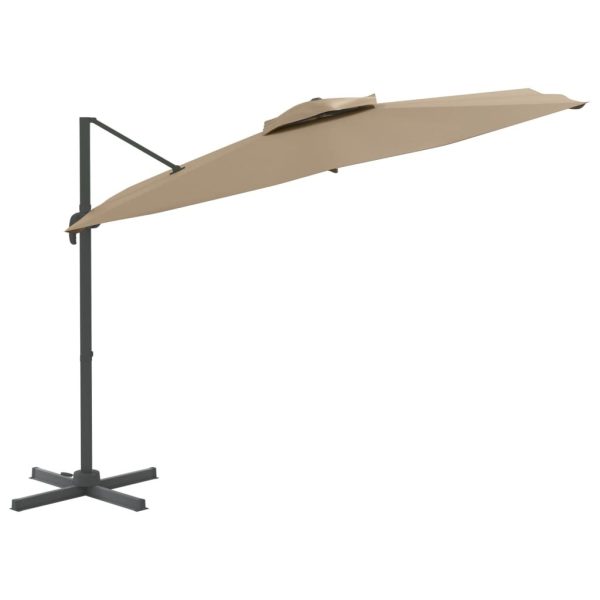 Double Top Cantilever Umbrella Taupe 400×300 cm