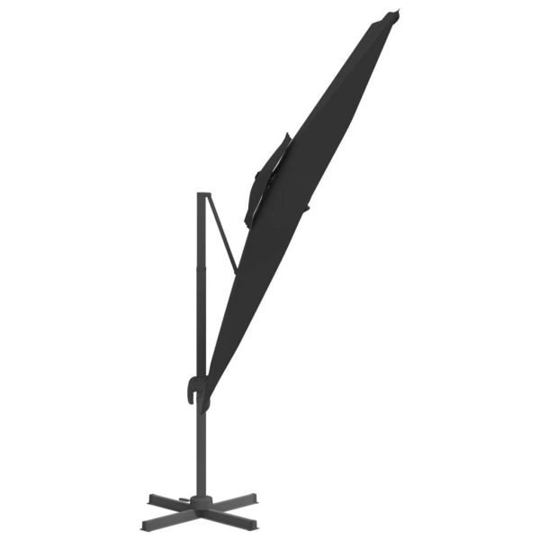 Double Top Cantilever Umbrella Black 400×300 cm