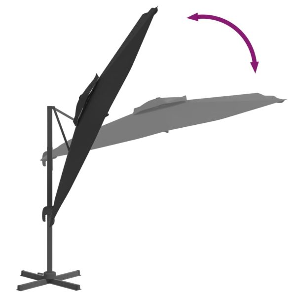 Double Top Cantilever Umbrella Black 400×300 cm
