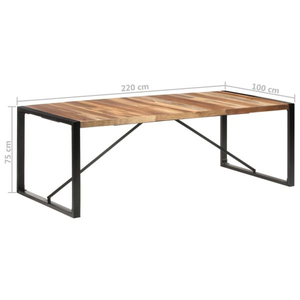Dining Table 220x100x75 cm Solid Wood with Sheesham Finish