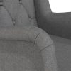 Armchair with Solid Rubber Wood Rocking Legs Light Grey Fabric