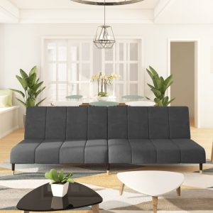 Finneytown 2-Seater Sofa Bed Dark Grey Velvet