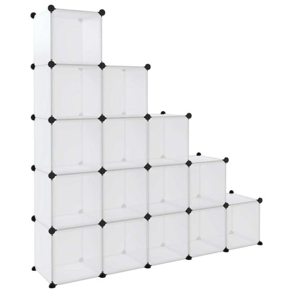 Storage Cube Organiser with 15 Cubes Transparent PP