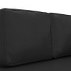 Chaise Lounge with Cushions and Bolster Black Faux Leather